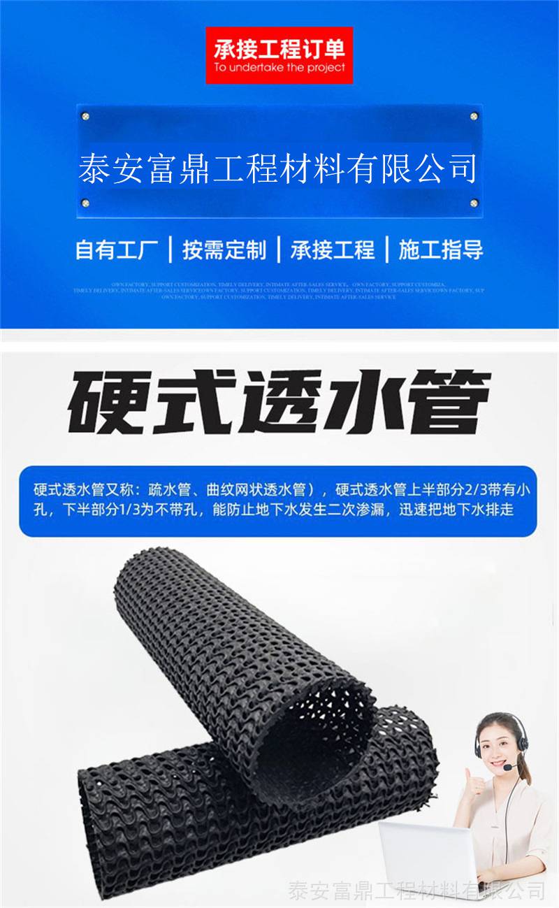園林綠化地下滲排水曲紋網(wǎng)狀硬式透水管dn300集水性強(qiáng)富鼎